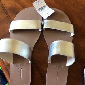 Leather sandals- slip on size 6 J crew